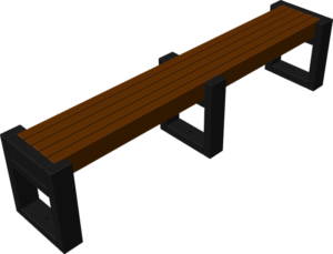 Banc Horizon en bois, vue panoramique