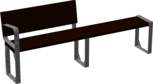 Banc D’ho avec demi dossier et accoudoirs (2m)