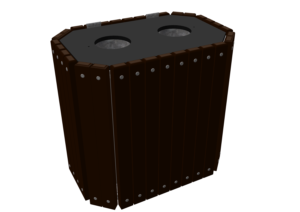 Poubelle octogonale 2 bacs