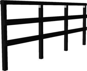 Clôture double lisse avec main courante (PR)