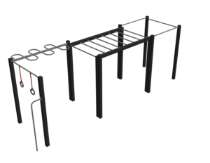 Cage asymétrique en plastique recyclée pour stations street workout