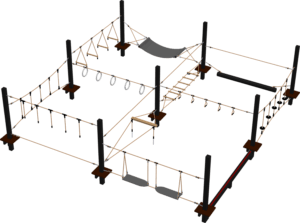 Grand parcours krapat pour aire de jeux enfants